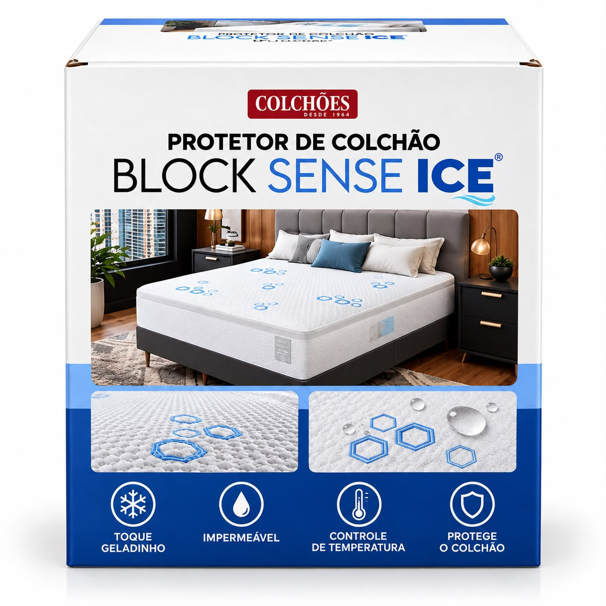Protetor de Colchão King Impermeável com Toque Gelado